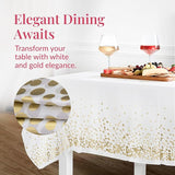 Prestee White and Gold Tablecloths, 4pk, 54x108 Inches - Party Table