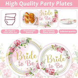 96Pcs Bridal Shower Party Decorations Floral Bride to Be Paper
