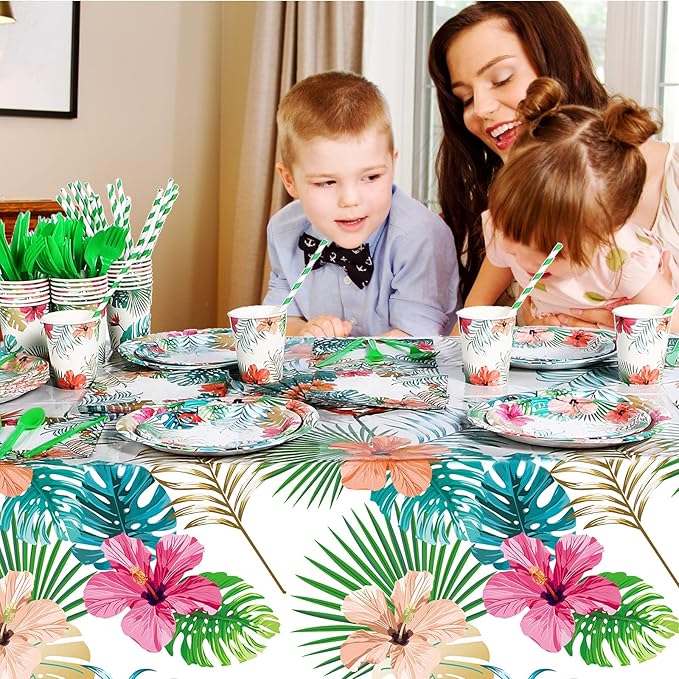 194 Pcs Hawaiian Luau Party Decorations Supplies Set Tropical