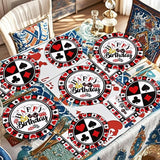200PCS Casino Party Decorations Poker Plates and Napkins Disposable