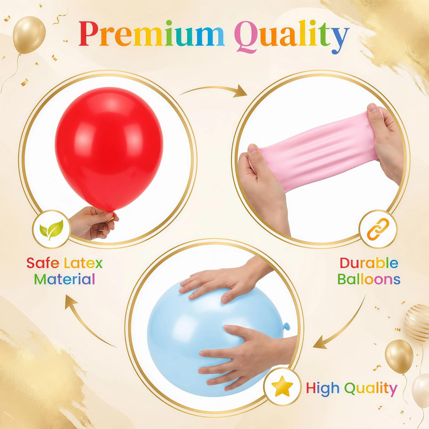 Tosuced Balloon Column Stand Kit,2 Sets of Assorted Rainbow Balloon