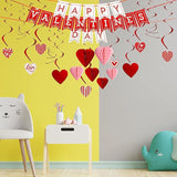 31 Pcs Valentines Day Swirl String Cutout Decoration Kit with Banner