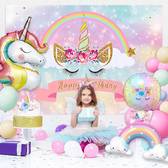 142Pcs Pink Unicorn Party Decorations Birthday Supplies for Girls