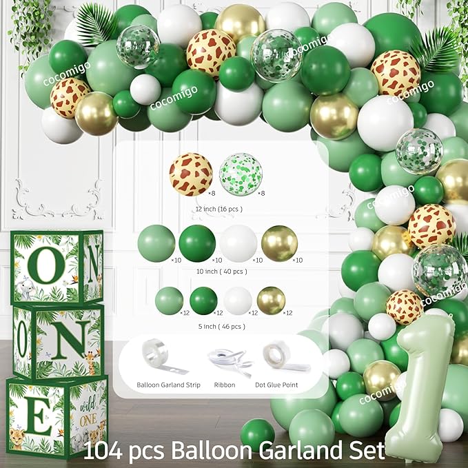 Cocomigo 248pcs Wild One Birthday Decorations for Boy Complete Wild