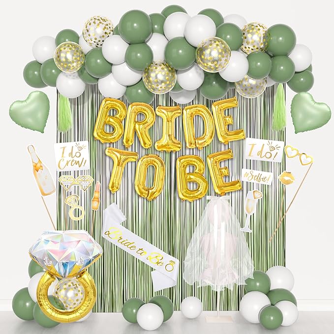 Bachelorette Party Decorations Supplies Sage Green Bridal Shower