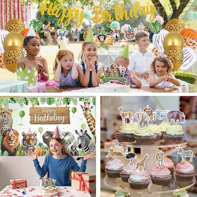 Safari Animals Birthday Party Decorations Jungle Wild Animals Happy