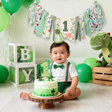 Dinosaur Theme 1st Highchair Banner Tassel Garland Dino Conical Cap