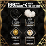 ALL-IN-1 Black White Gold Balloons Garland Kit & Arch – Small and