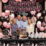 Retirement Party Decorations Rose Gold Retired Plates and Napkins