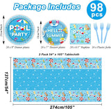 98 Pieces Pool Party Decorations Summer Beach Birthday Party