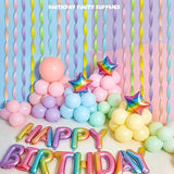 Pastel Rainbow Crepe Paper Streamers - 6 Rolls Macaron Party Streamer