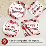 96Pcs Burgundy Retirement Party Decorations Burgundy Rose Floral