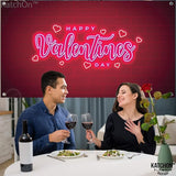 Happy Valentines Day Banner XtraLarge 72x44 Inch Neon Valentines Day