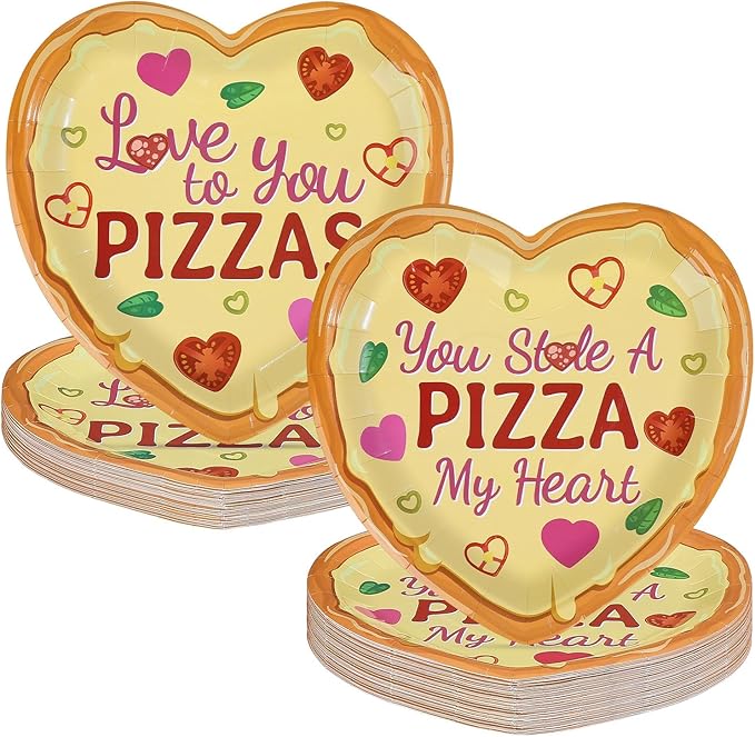 50Pcs Valentine's Day Paper Plates 9 Heavy Duty Disposable Love You