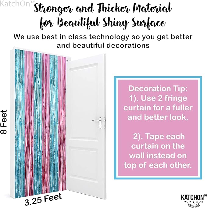 KatchOn, XtraLarge Pink and Blue Streamers - 3.2 x 8 Ft, Pack of 2 |