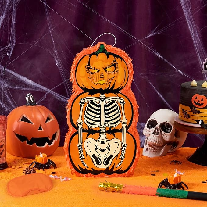 Halloween Skull Piñata Pumpkin Skull Piñata Halloween Wicked Pumpkin