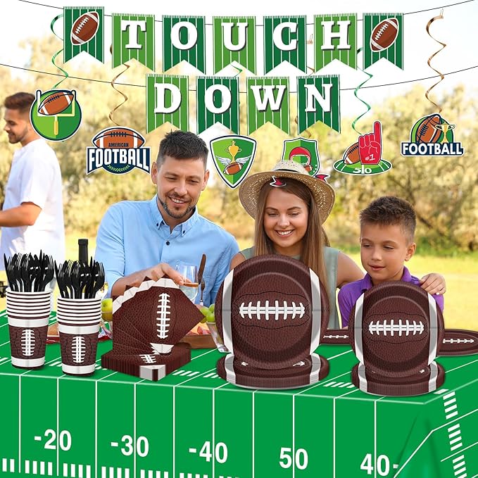 184pcs Football Party Supplies Decorations Set Serves 25 Includes