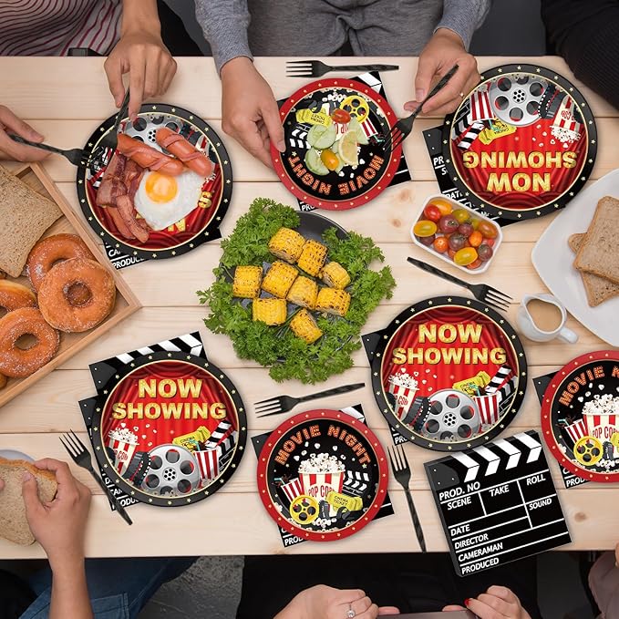 Movie Night Party Plates Movie Themed Paper Tableware Now Showing