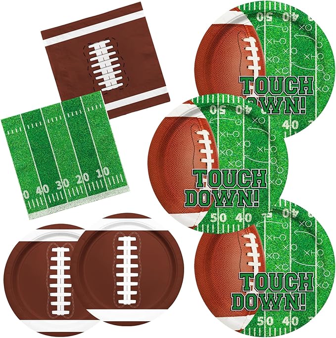 Football Party Supplies Kit Serve 50 Includes Touchdown Dinner