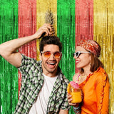 5 Pack Hawaii Backdrop Party Decorations Tinsel Curtain Summer Party