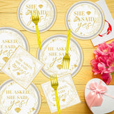 Engagement Party Tableware Decorations 96PCS She Said Yes Disposable