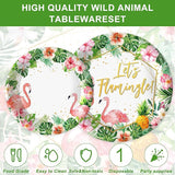 120 Pcs Flamingo Birthday Party Supplies Tropical Luau Hawaiian