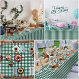 3pcs 54X108inch Dark Green Checkered Tablecloth,Green Gingham