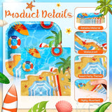 72 Pcs Pool Party Plates and Napkin Serve 36 7 Square Paper Dessert