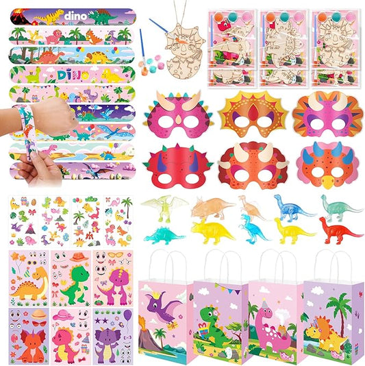 96Pcs Pink Dinosaur Party Favors Dino Themed Party Birthday