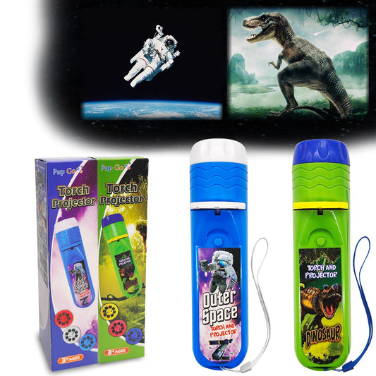 Pup Go 2-Pack Dinosaur & Outer Space Torch and Projector for Kids Ages