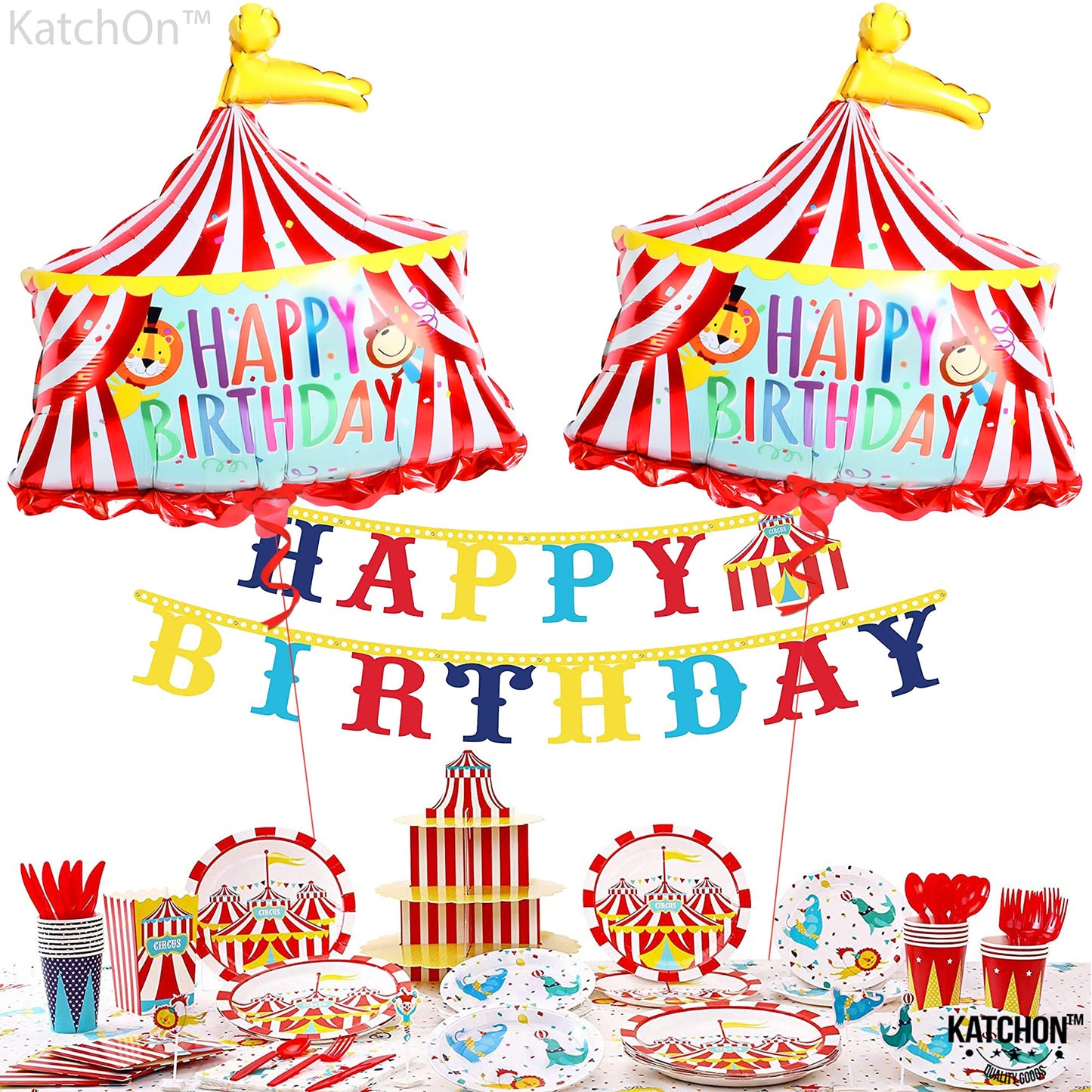Katchon, Circus Tent Carnival Balloons - Gaint 30 Inch, Pack of 2 |