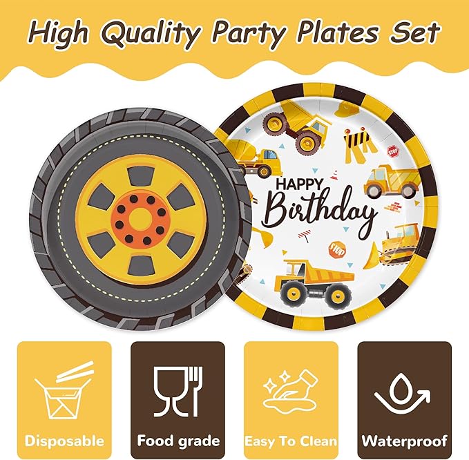 60PCS Construction Birthday Decorations for Boys kids Construction