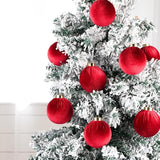 Velvet Ornaments for Christmas Tree Decorations - Burgundy Xmas Ball