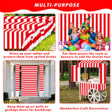 100Ft Long Tablecloth Roll Red and White Striped Tablecloth Carnival