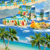 Beach Birthday Party Decorations 142PCS Beach Party Paper Plates