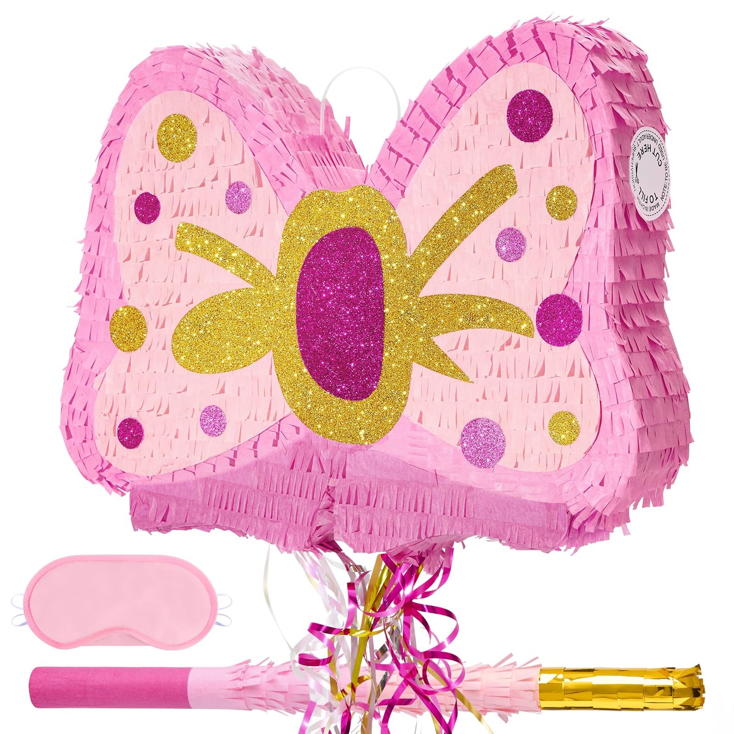 WERNNSAI Pink Bow Piñata - Girls Birthday Party Decoration Bow Tie