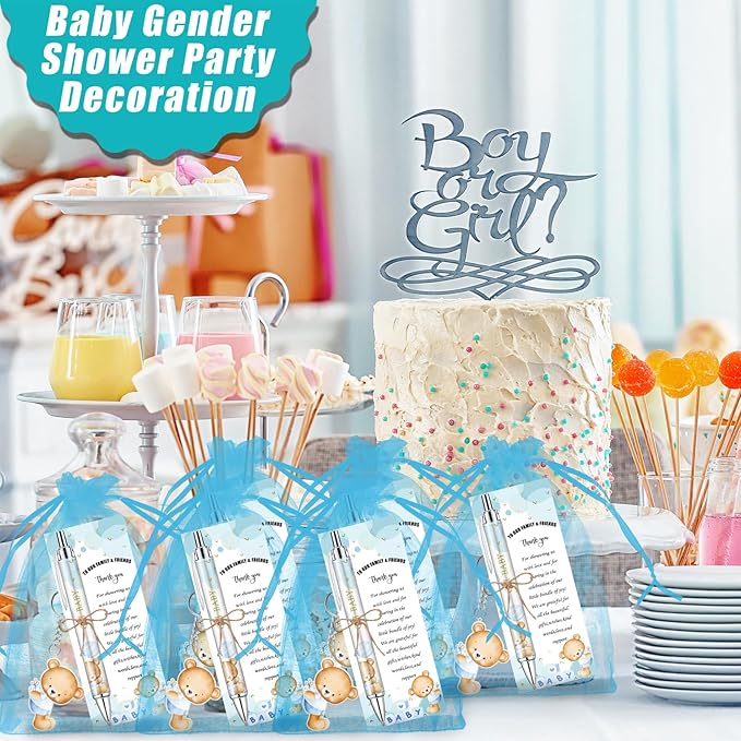 145 Pieces Baby Shower Favors for Guest Blue Bear Ballpoint Pens and