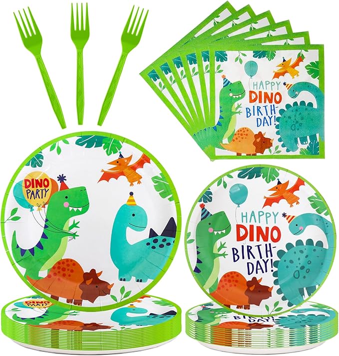 96 Pcs Dinosaur Party Supplies Dinosaur Theme Birthday Party