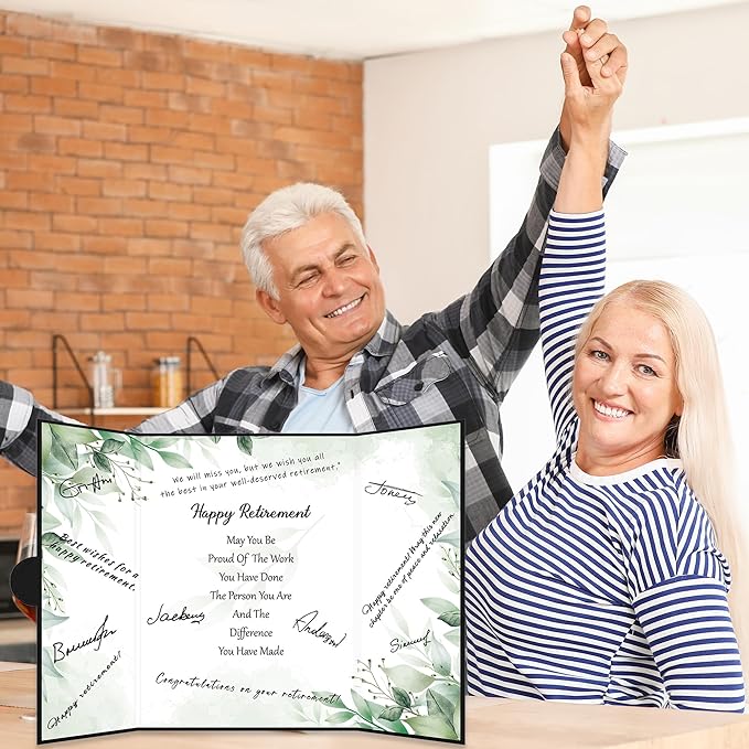 Retirement Decorations Watercolor Leaf Retirement Signature Book