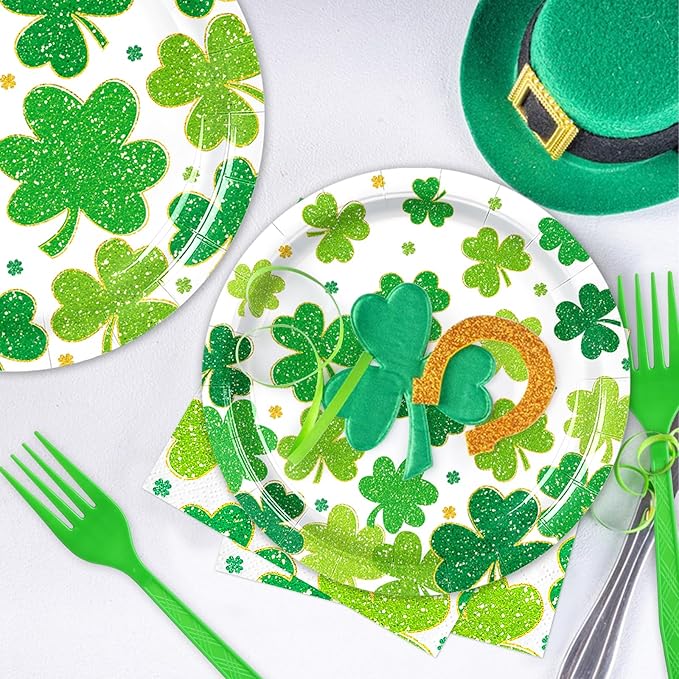 100 Pcs St Patrick's Day Tableware Party Supplies Disposable