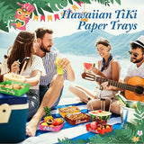 48 Pack Hawaii Party Paper Tray Aloha 5lb Tiki Paper Disposable Boat
