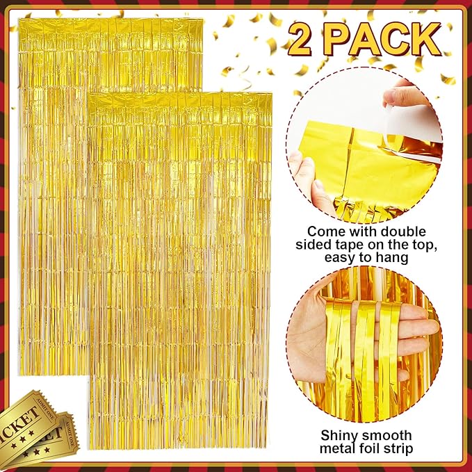 Movie Night Porch Banner Movie Themed Party Decorations Gold Foil