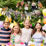 Hooqict Safari Animals Happy Birthday Banner Animal Birthday Decoratio