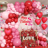 Valentines Day Balloon Arch Kit Pink Red Balloons Garland Red Pink