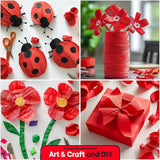Captain Décor 4 Red Streamers, 382 FT Pack of 4 Red Crepe Paper