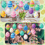 72 Pcs Easter Egg Hanging Swirl Ceiling Decorations Hanging Foil