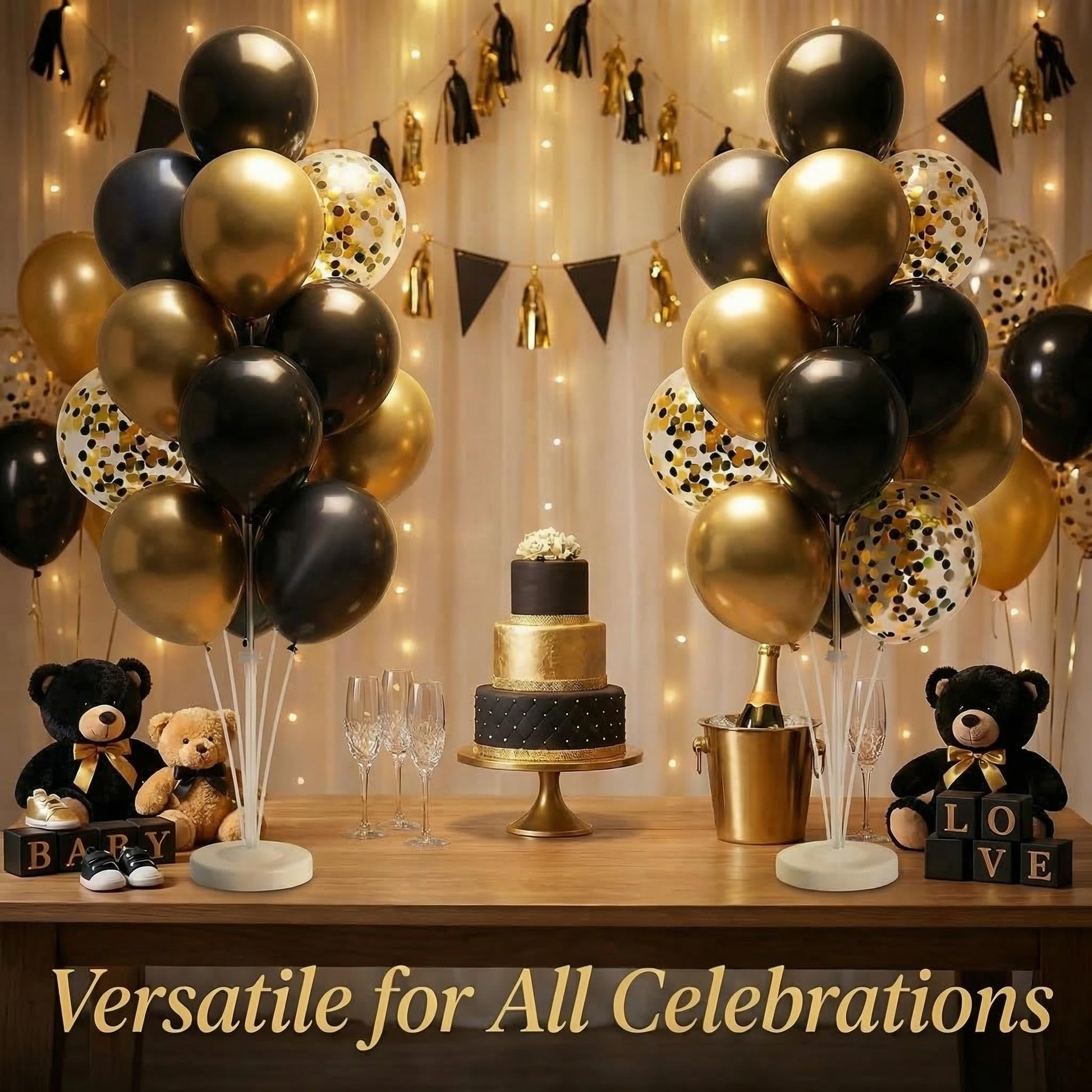 Balloon Column Stand Kit,2 Sets of Assorted Rainbow Balloon Tower