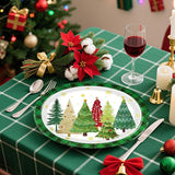 50Pcs Christmas Tree Oval Plates 10 x12 Large Christmas Tree Heavy