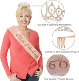 60th Birthday Decorations for Women 33pcs Black Rose Gold Happy 60th