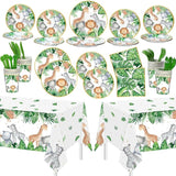170 Pcs Jungle Safari Baby Shower Tableware Animals Theme Party
